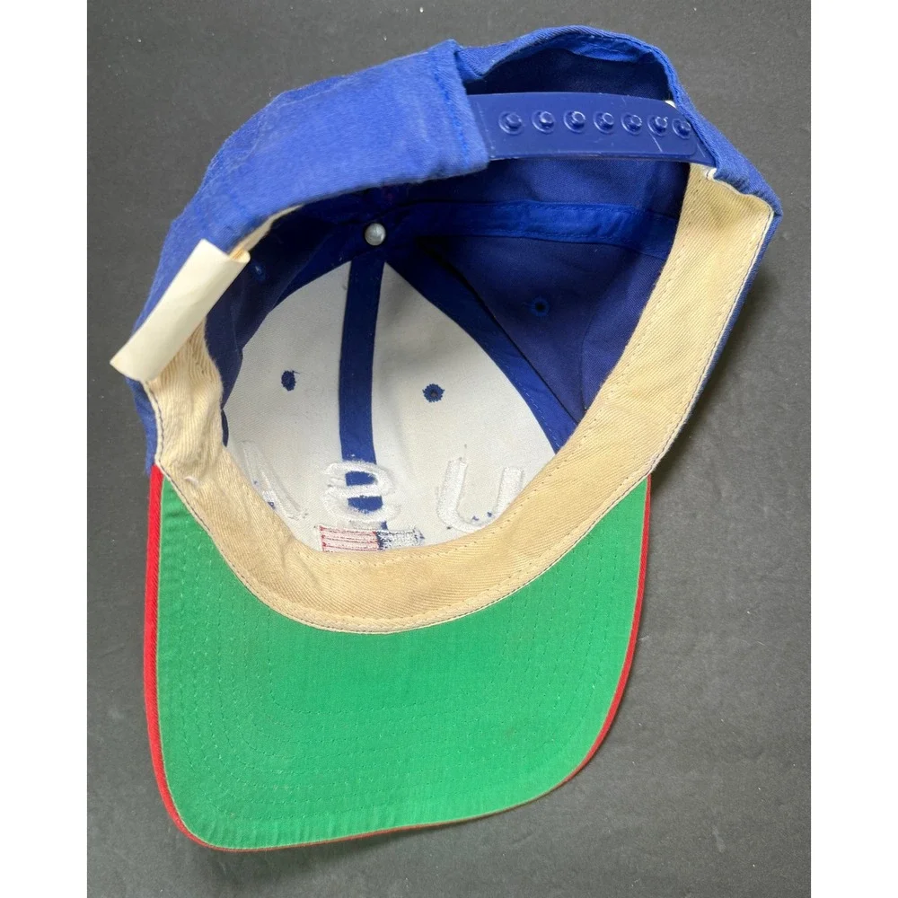 ANNCO USA Snapback Hat Mens OSFA Blue Red Vintage Signed Stan Smith Flag Cap